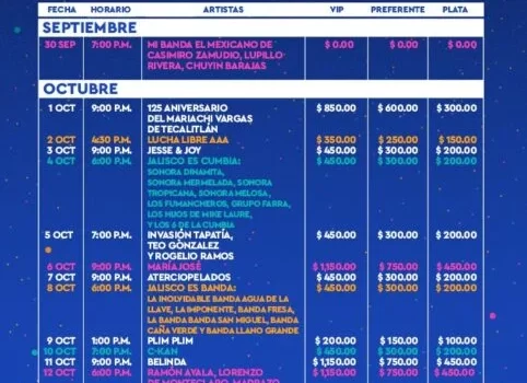 Tras 2 años, Fiestas de Octubre regresan a Guadalajara con primer día gratuito