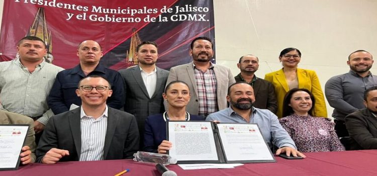 Sheinbaum firma convenio de innovación con 16 municipios de Jalisco