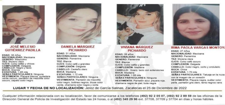 Desaparecen 4 jóvenes de Jalisco en carretera de Zacatecas