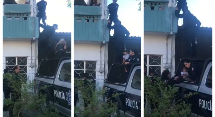 Policías de Guadalajara rescatan a tres niños y a su madre