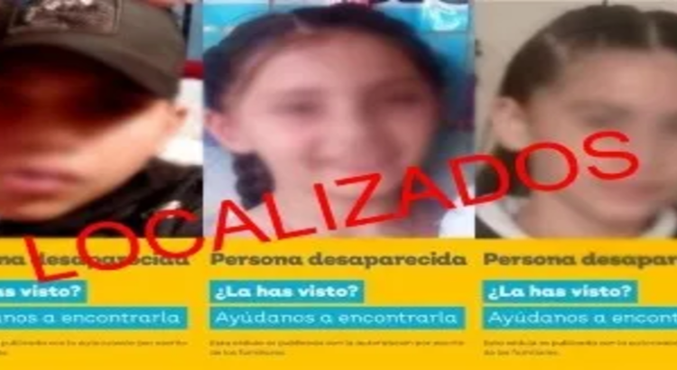 Localizan a joven y niñas de 13 y 11 desaparecidos Jalisco