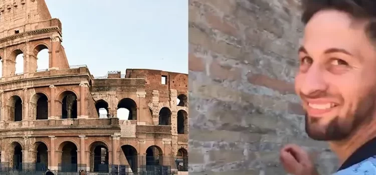 Se le “ocurrió” a turista grabar el nombre de su novia en el Coliseo