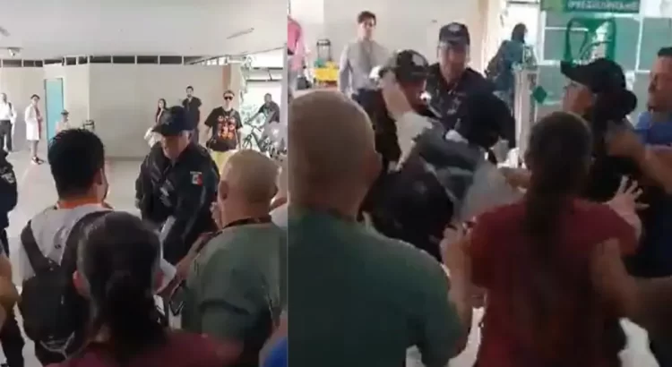Riña entre personal del IMSS y Policías Federales en el Centro Médico de Guadalajara
