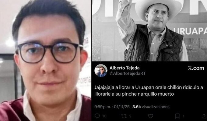 Jalisco: Militante de Morena provoca indignación tras burlarse del asesinato del alcalde Carlos Manzo Jalisco: Militante de Morena provoca indignación tras burlarse del asesinato del alcalde Carlos Manzo